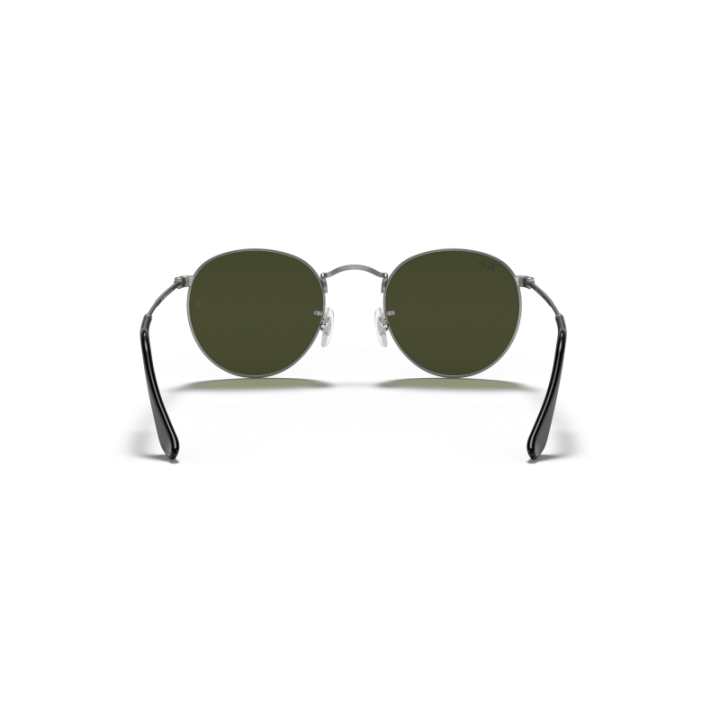 Gafas de sol Ray-Ban RB3447 Round Metal gris con cristales verdes G15 vista dorsal