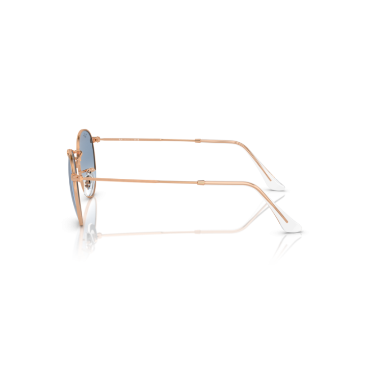 Gafas de sol Ray-Ban RB3447 Round Metal dorado con cristales  azul degradado vista lateral