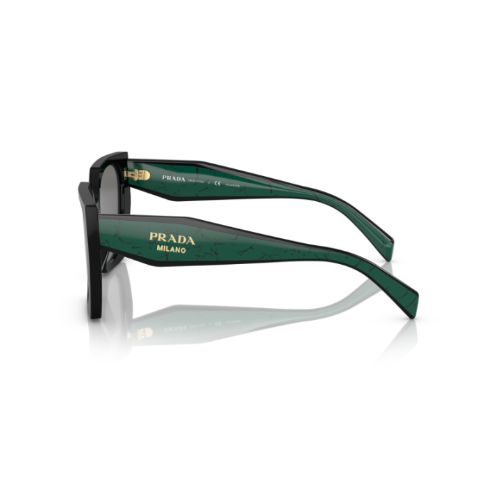 Gafas de sol Prada PR 15WS negro con cristales gris polarizadas vista lateral