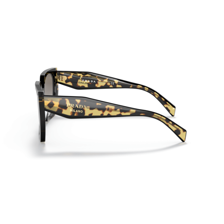 Gafas de sol Prada PR 15WS negro y carey con cristales grises degradados vista lateral