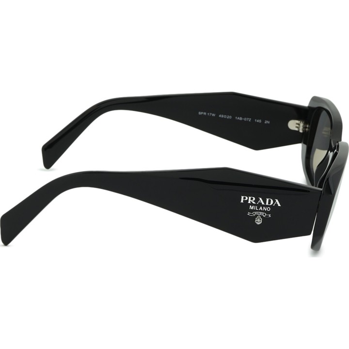 Gafas de sol Prada PR 17WS negro con cristales grises vista lateral