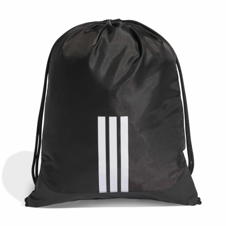 Bolsa de cuerdas Adidas blanca y negra vista dorsal