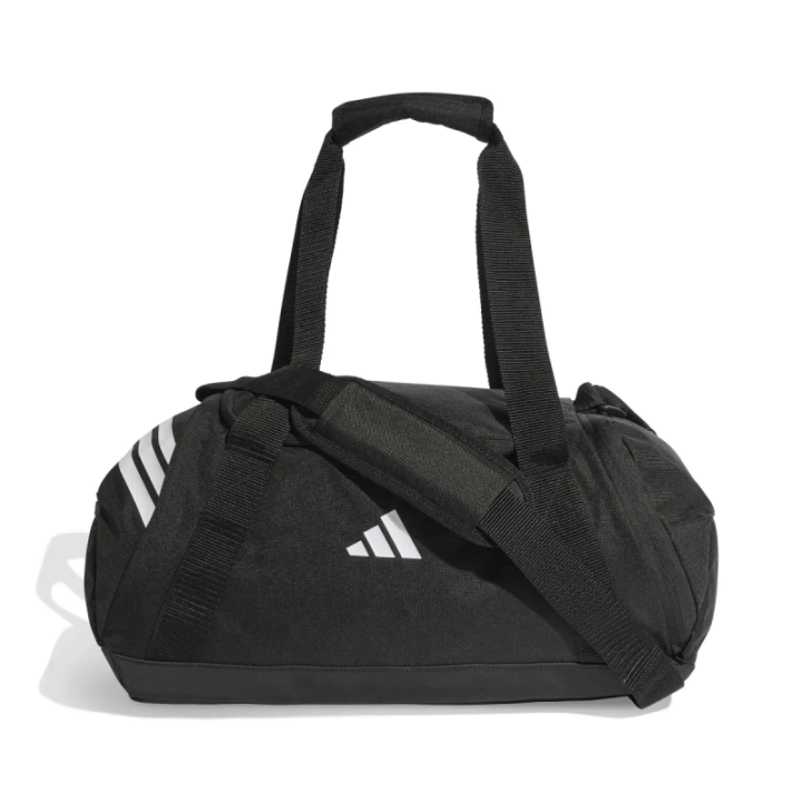 Bolsa de deporte Adidas pequeña blanca y negra vista frontal