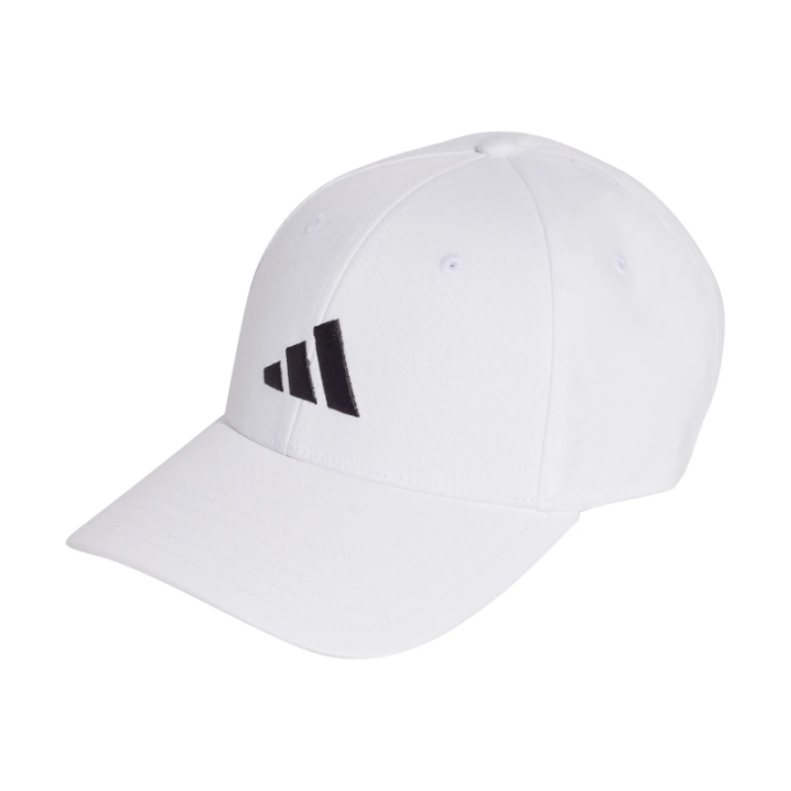 Gorra Adidas New Logo Baseball blanca y negra vista frontal