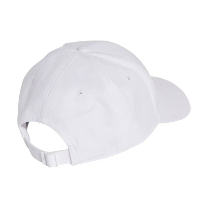 Gorra Adidas New Logo Baseball blanca y negra dorsal