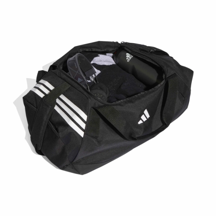 Interior de bolsa de viaje mediana Adidas Tiro negra y blanca