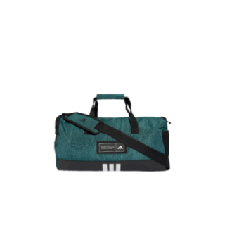 Bolsa duffle Adidas de entrenamiento negra y verde vista frontal