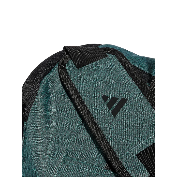 Bolsa duffle Adidas de entrenamiento negra y verde detalle