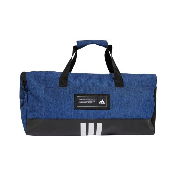 Bolsa de deporte pequeña Adidas 4athlts azul marino y blanca vista frontal