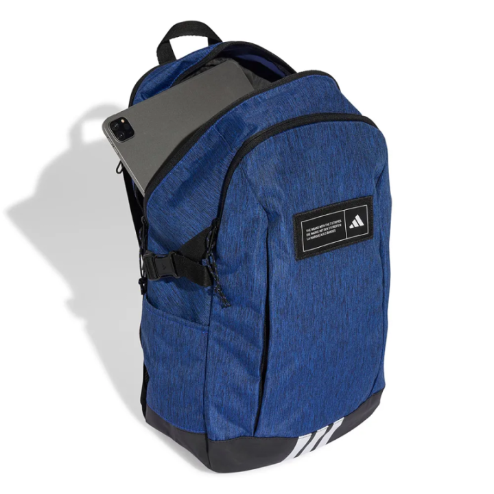 Interior de mochila Adidas azul y blanca