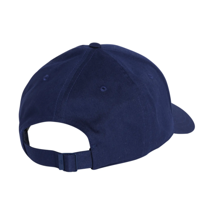 Gorra Adidas New Logo azul oscuro y blanca vista dorsal