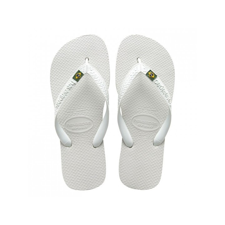 Chanclas Havaianas Brasil blancas vista cenital