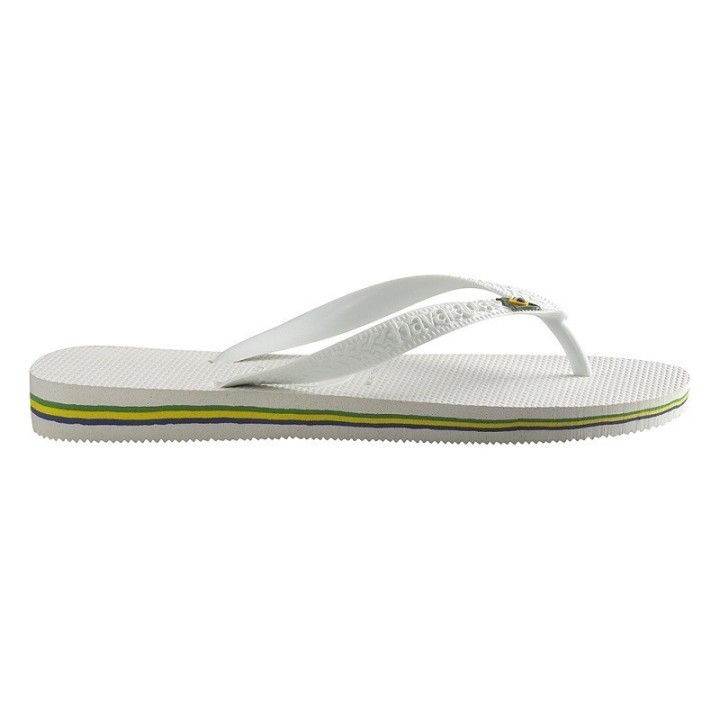 Chanclas Havaianas Brasil blancas vista lateral