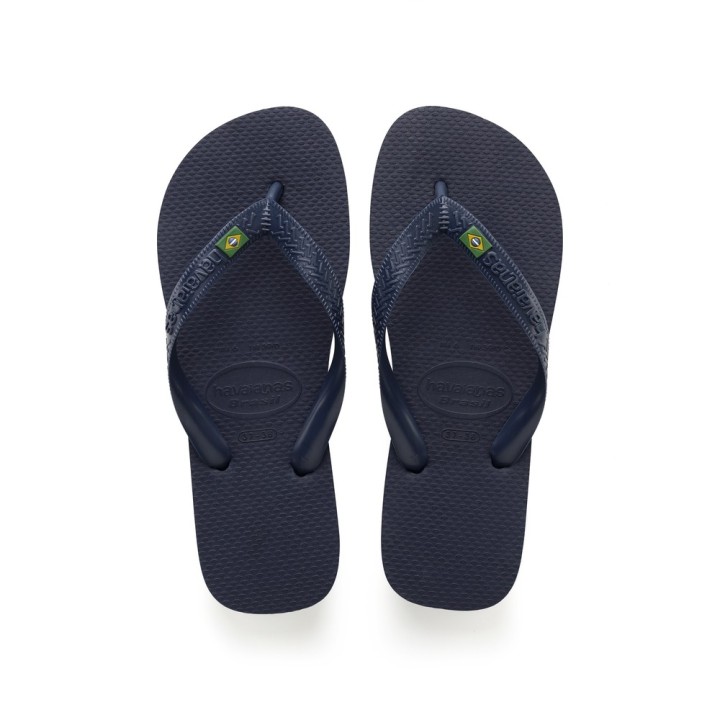 Chanclas Havaianas Brasil color azul marino vista cenital