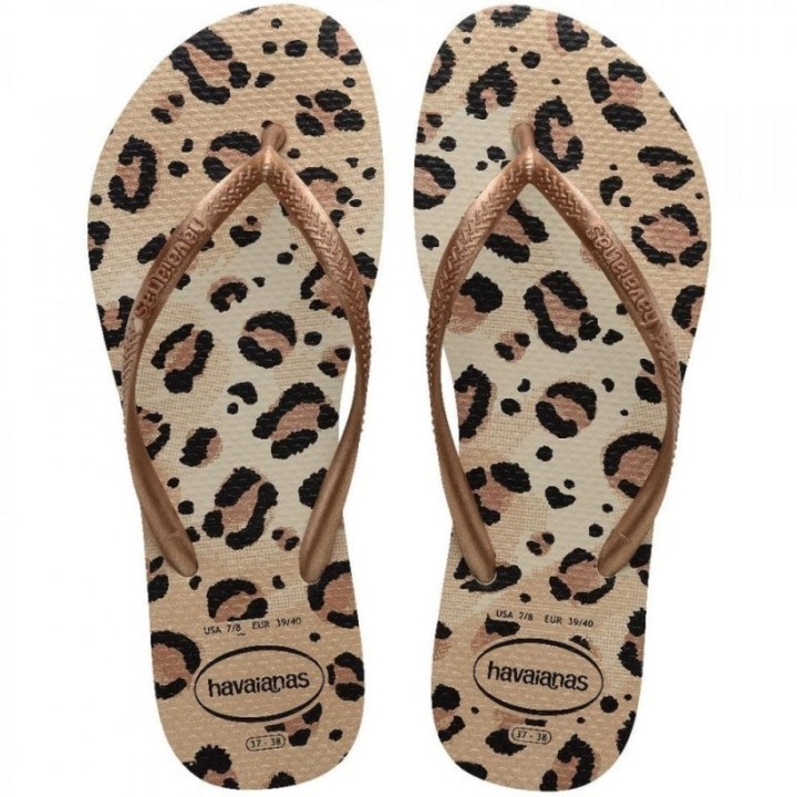 Chanclas Havaianas Slim Animals beige vista cenital