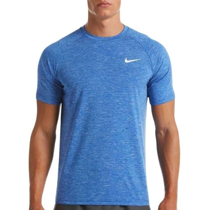 Camiseta Nike Hydroguard jaspeada azul vista frontal