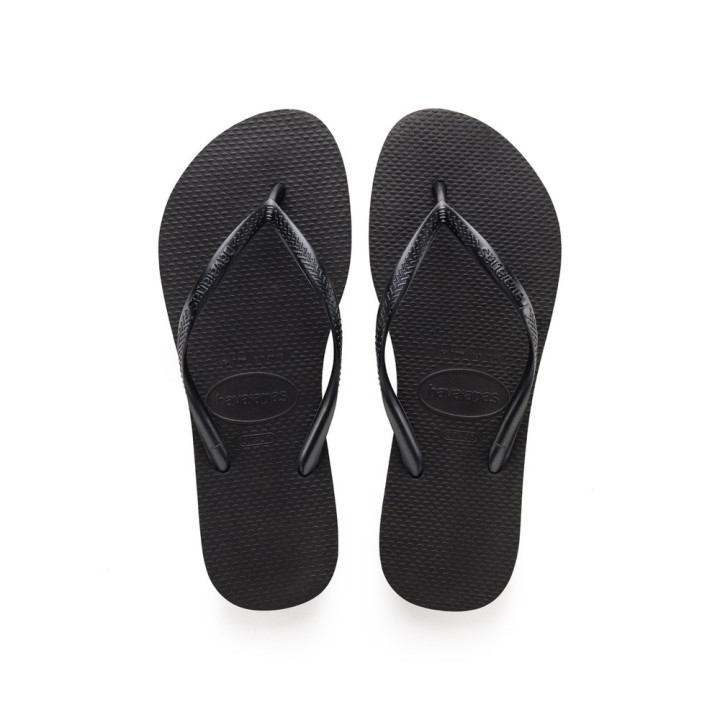 Chanclas Havaianas Slim negro vista cenital
