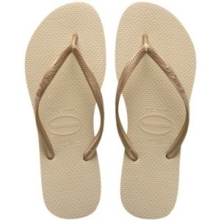 Chanclas Havaianas Slim arena oro vista cenital