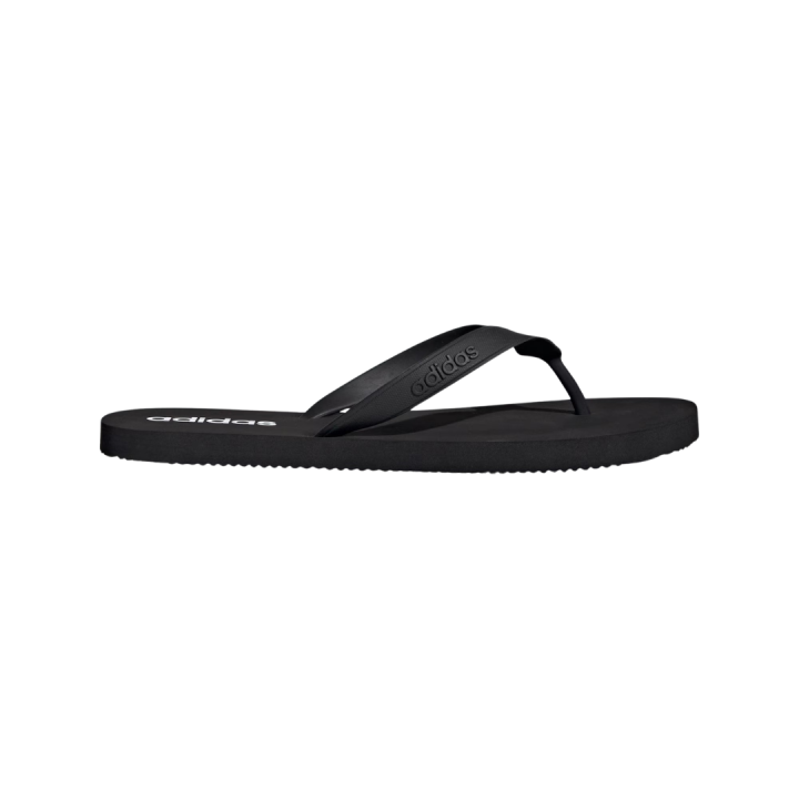 Chanclas Adidas Keitaki Alpha negras blancas vista lateral