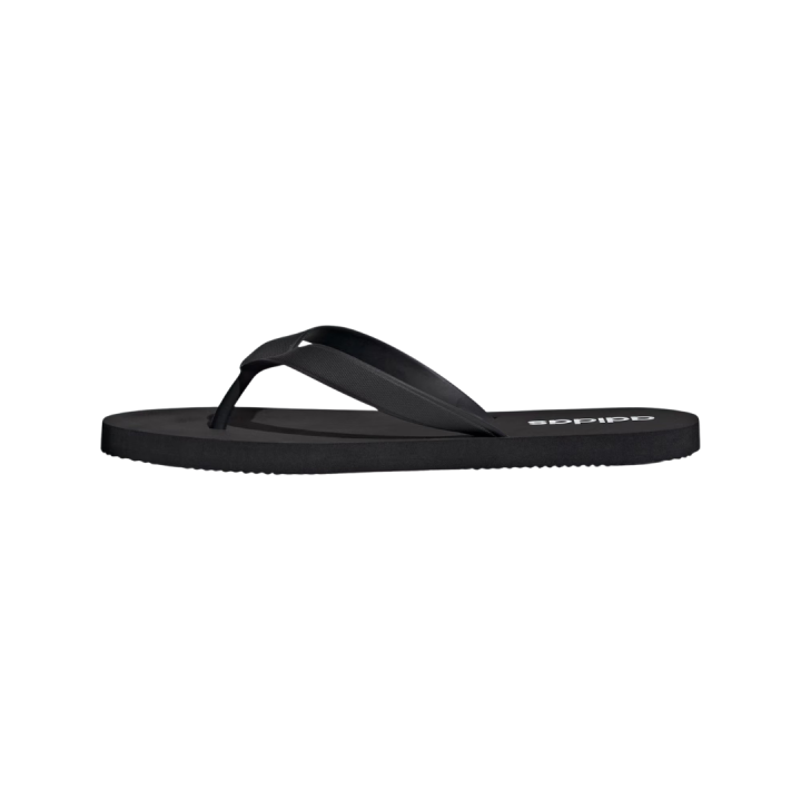 Chanclas Adidas Keitaki Alpha negras blancas vista lateral izquierda