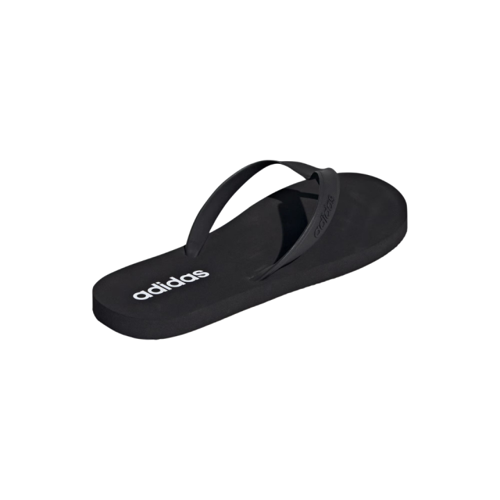 Chanclas Adidas Keitaki Alpha negras blancas vista tres cuartos dorsal cenital