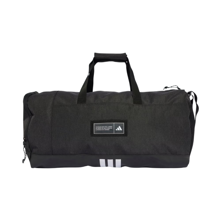 Bolsa de deporte mediana Adidas 4athlts negra y blanca vista frontal
