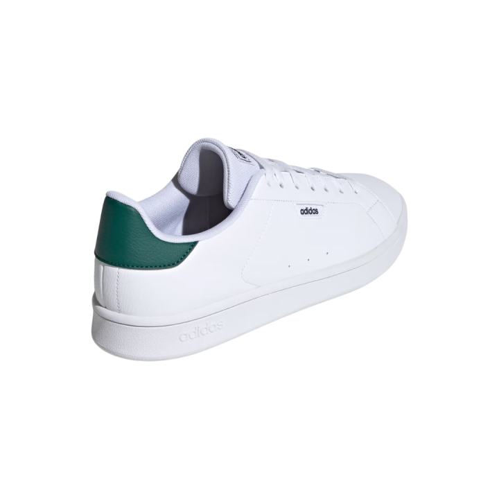 Zapatillas Adidas Urban Court blancas vista tres cuartos dorsal