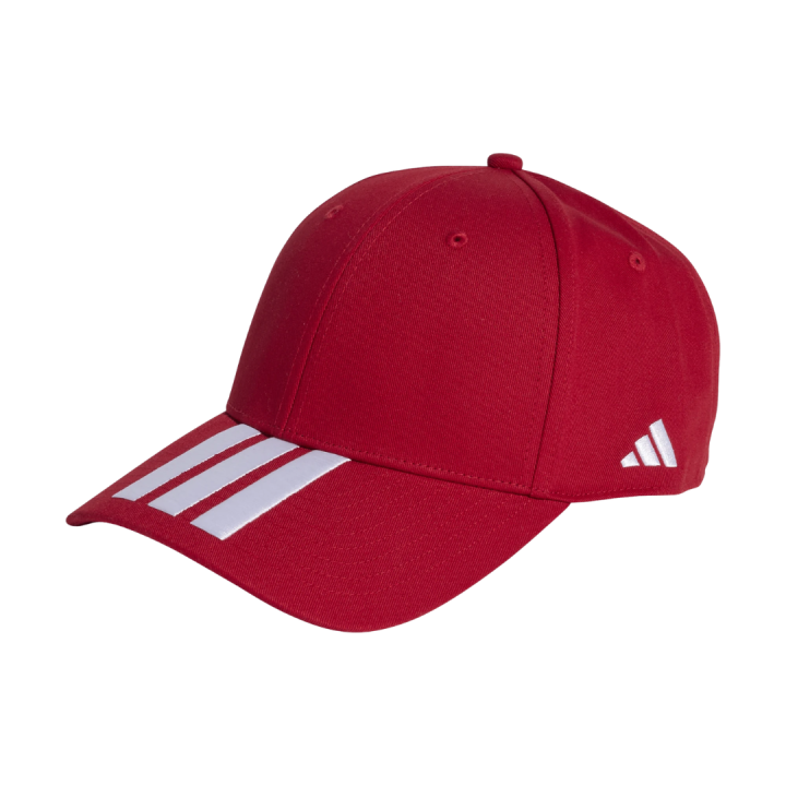Gorra Adidas de entrenamiento roja blanca vista frontal
