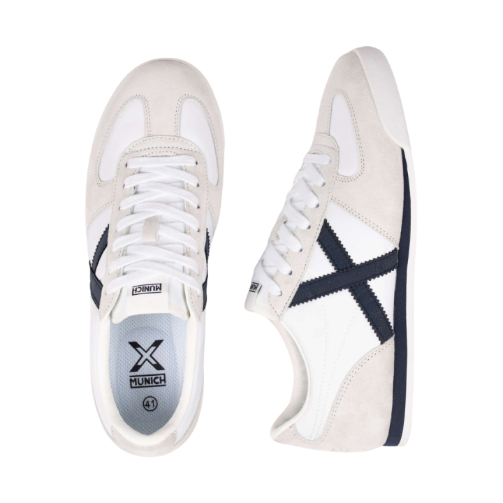 Zapatillas Munich Stereo 03 blancas y grises vista cenital