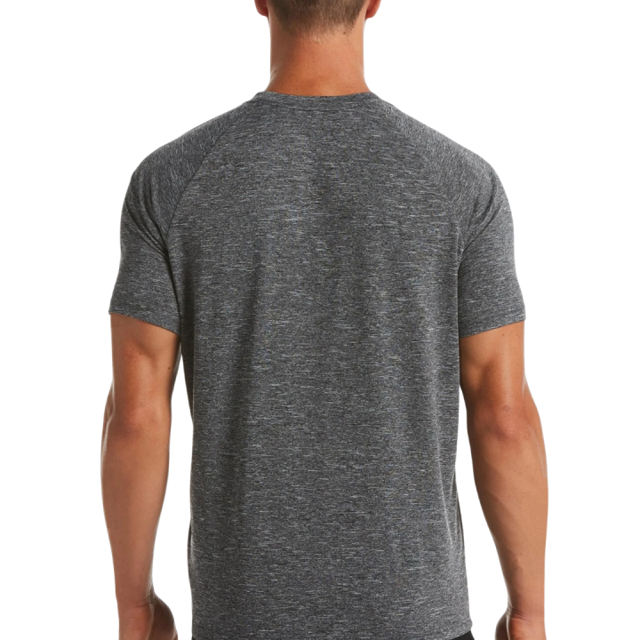 Camiseta Nike Hydroguard jaspeada negra vista dorsal