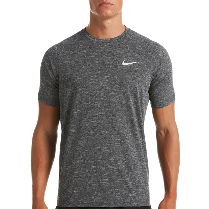 Camiseta Nike Hydroguard jaspeada negra vista frontal