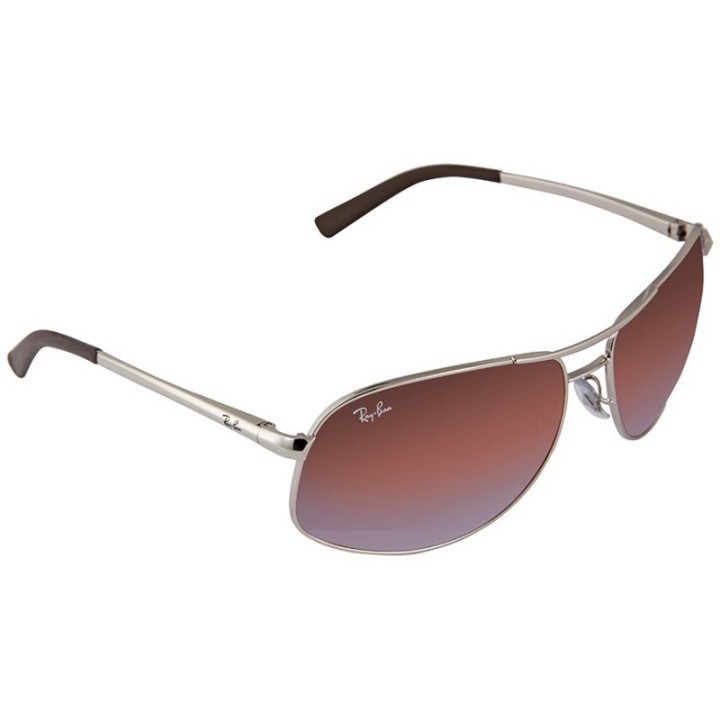 Gafas de sol Ray-Ban RB3387 Aviador plata marrón vista frontal