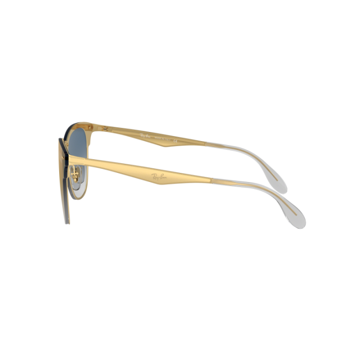 Gafas de sol Ray-Ban RB3576N Blaze Clubmaster doradas azul vista lateral