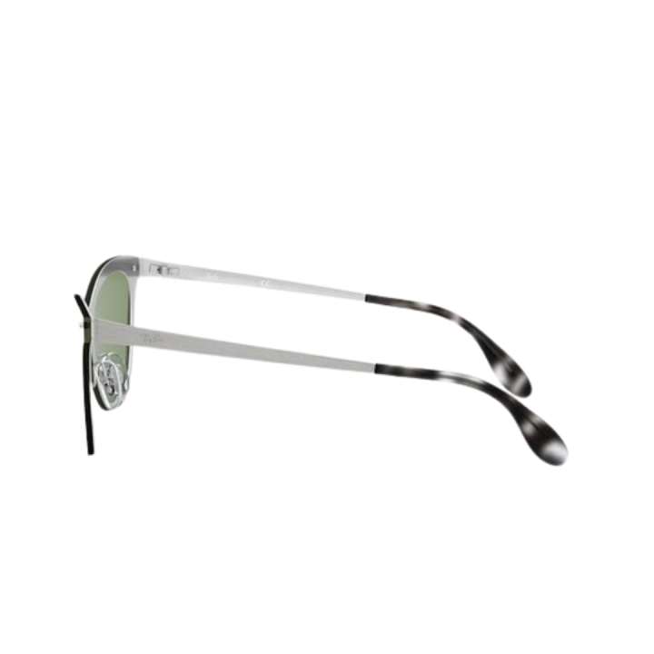 Gafas de sol Ray-Ban RB3580N ojos de gato plata espejo verde vista lateral
