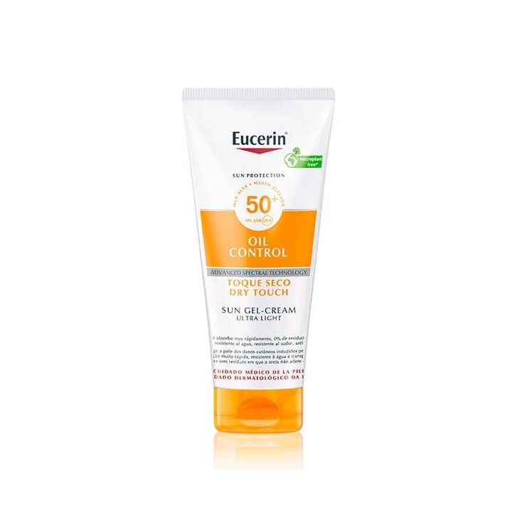 Gel crema solar Eucerin Sun Body Oil Control Dry Touch SPF50+ 200 ml vista frontal