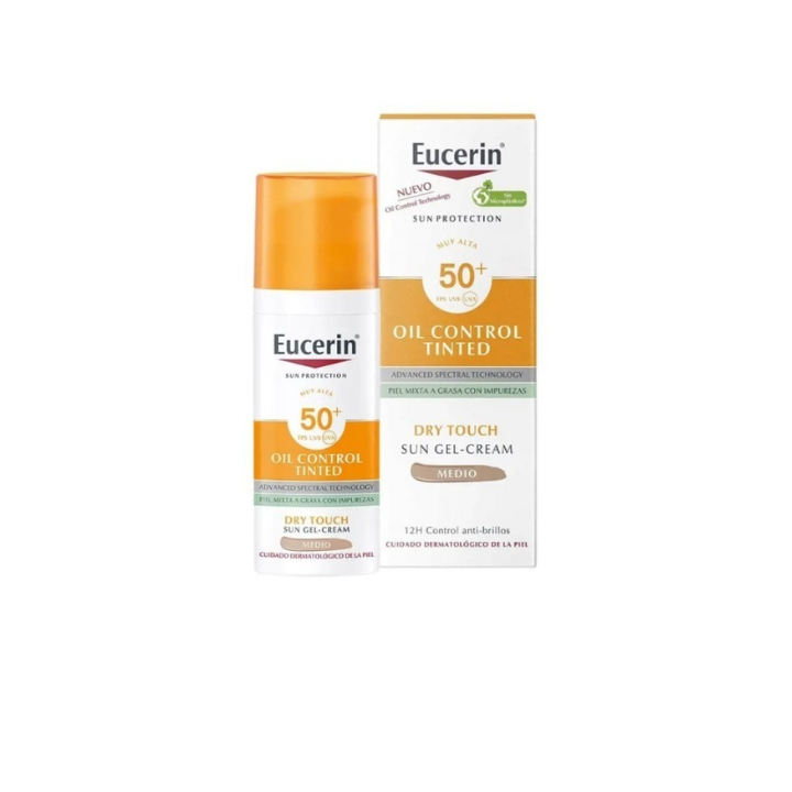 EUCERIN SUN FACE OIL CONTROL DRY TOUCH GEL CREMA SPF50+ TINTED MEDIUM 50ML