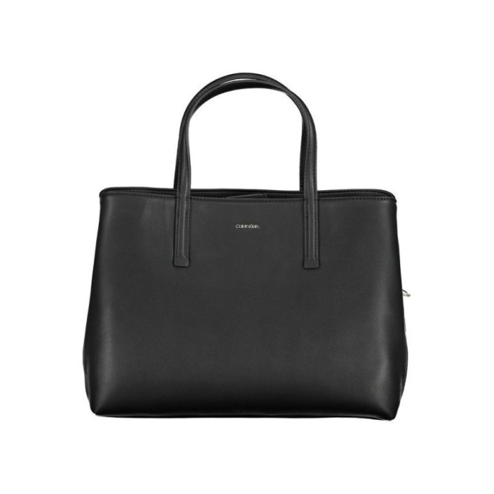 bolso negro de poliéster reciclado para mujer Calvin Klein vista frontal