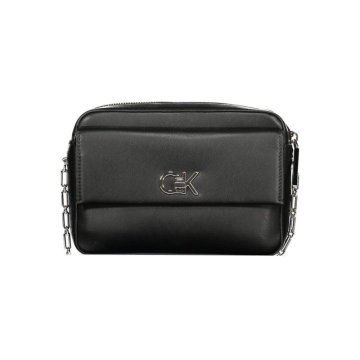 bolso hombro Calvin Klein negro de poliéster reciclado para mujer vista frontal