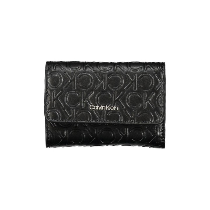 Cartera negra de poliéster para mujer Calvin Klein vista frontal