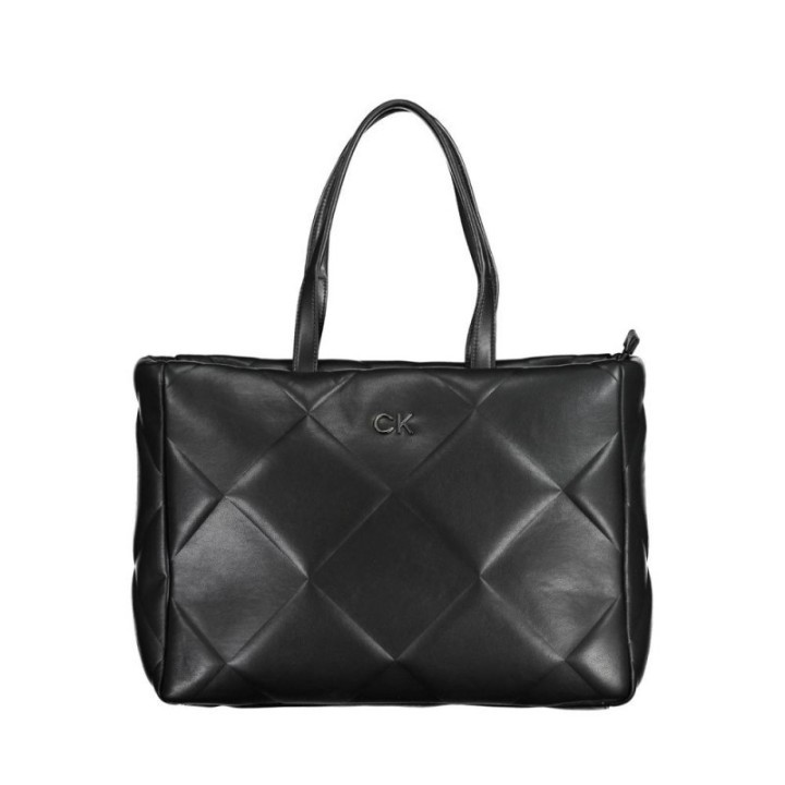 bolso shopper negro de poliéster reciclado para mujer Calvin Klein
