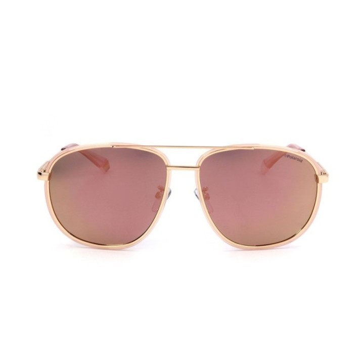 Gafas de sol para hombre Polaroid en metal oro rosa